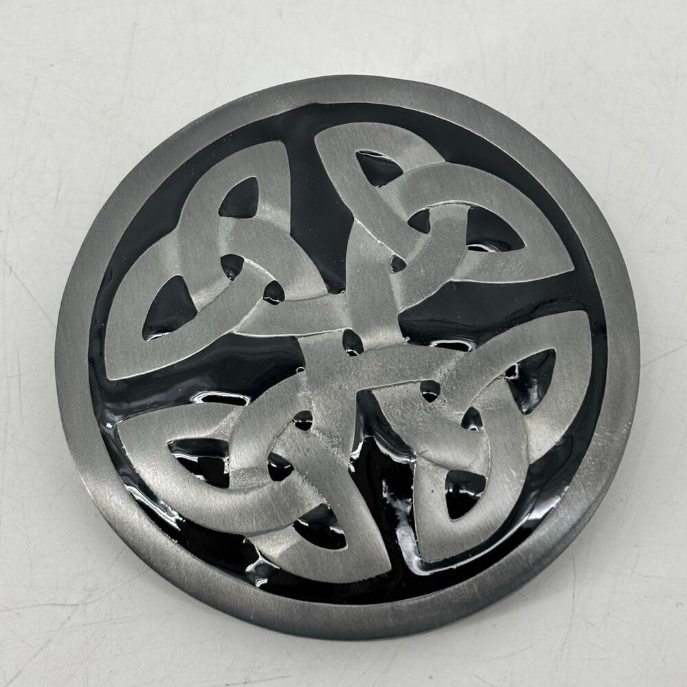 Belt Buckle Celtic Pewter Enamel Round Knot Great American Y2K